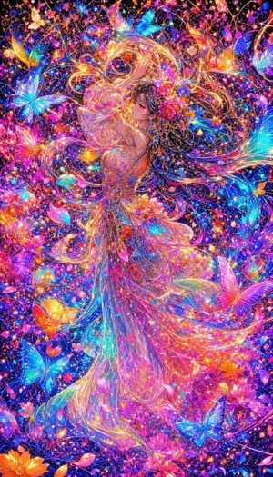霓虹蝴蝶仙子奇幻艺术