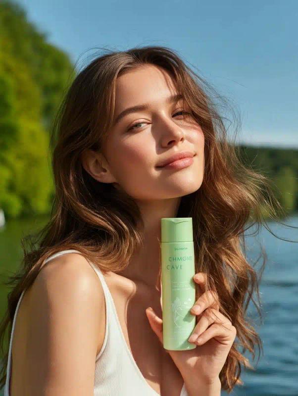 Elegant Woman with Shampoo