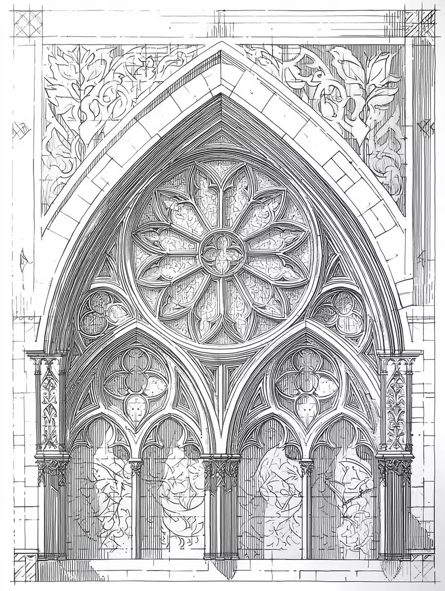 Gothic Cathedral Dotwork Design