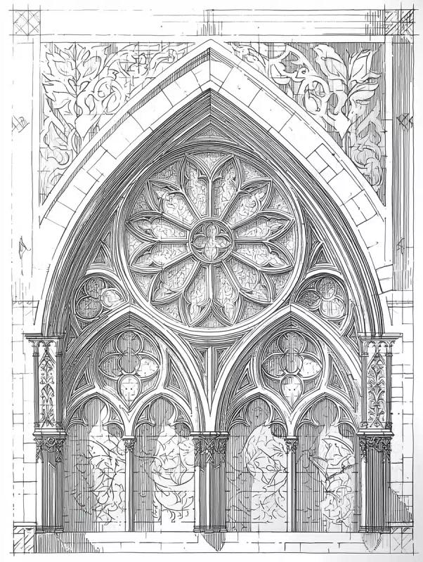 Gothic Cathedral Dotwork Design