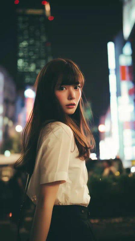 Japanese Model in Cityscape