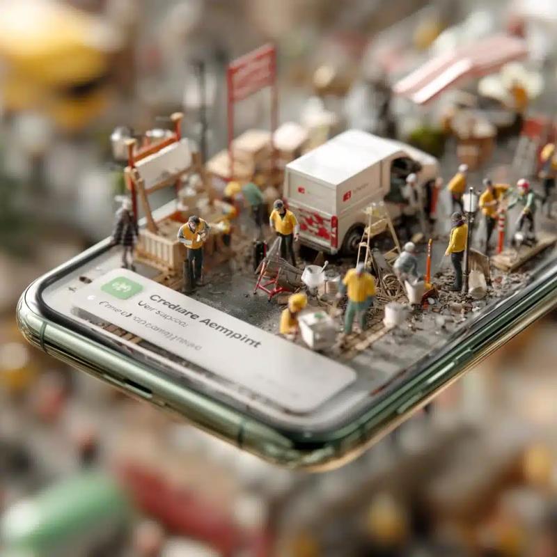 Floating Smartphone with Gig Workers
