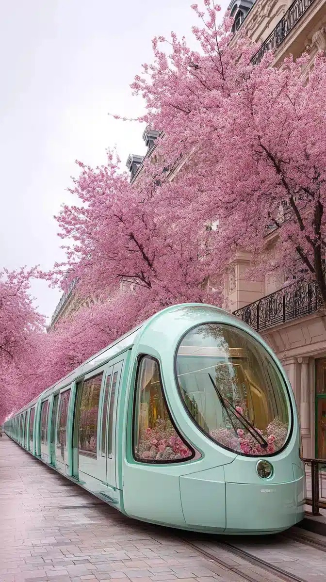Retro-Futuristic Train in Paris