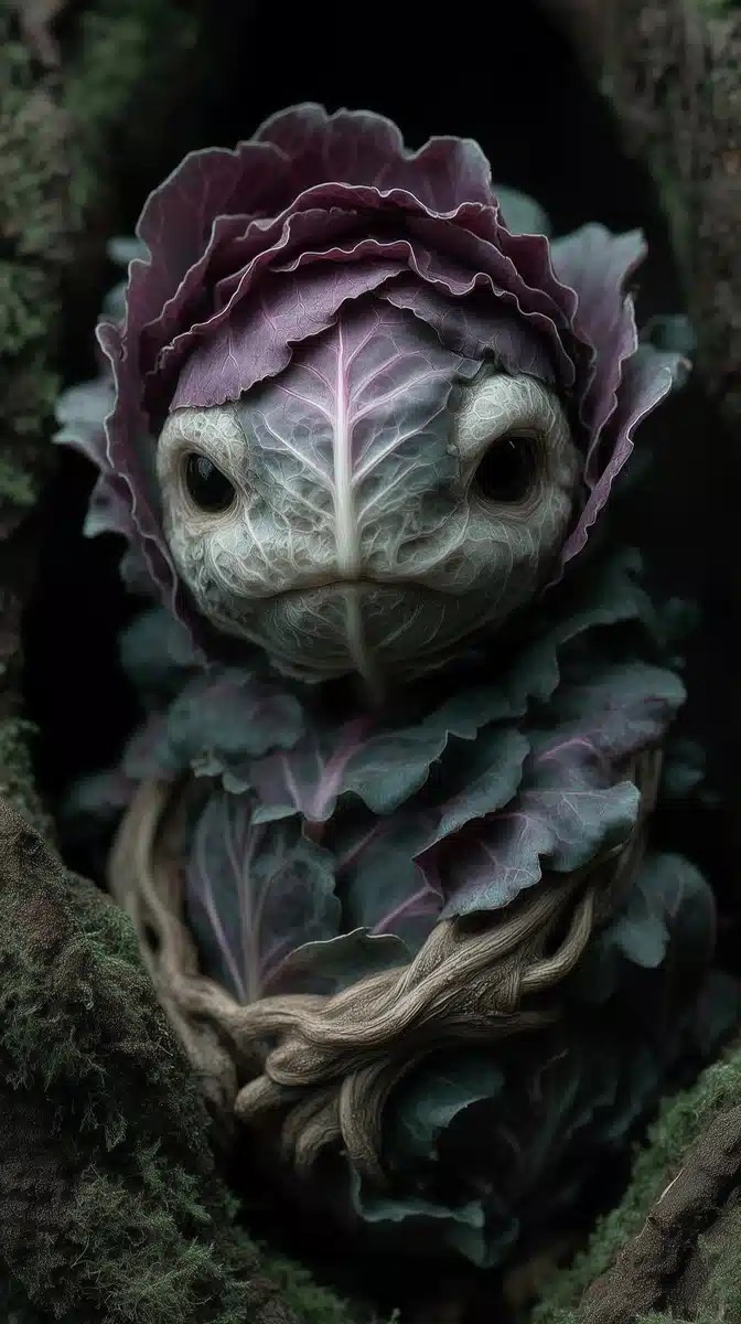 Grotesque Cabbage Humanoid Photography