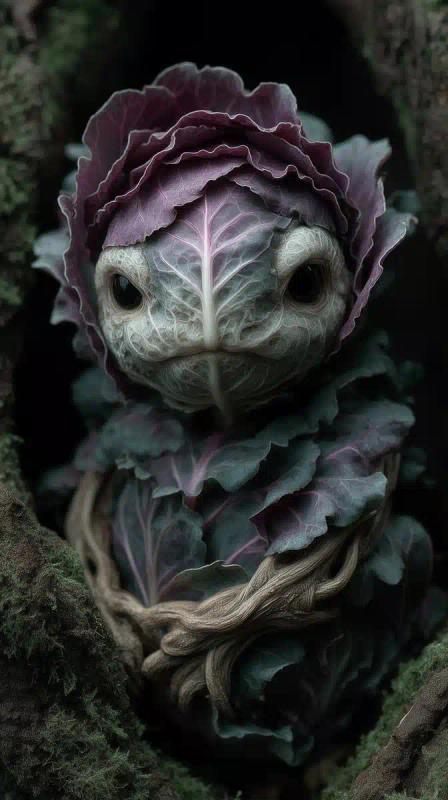 Grotesque Cabbage Humanoid Photography