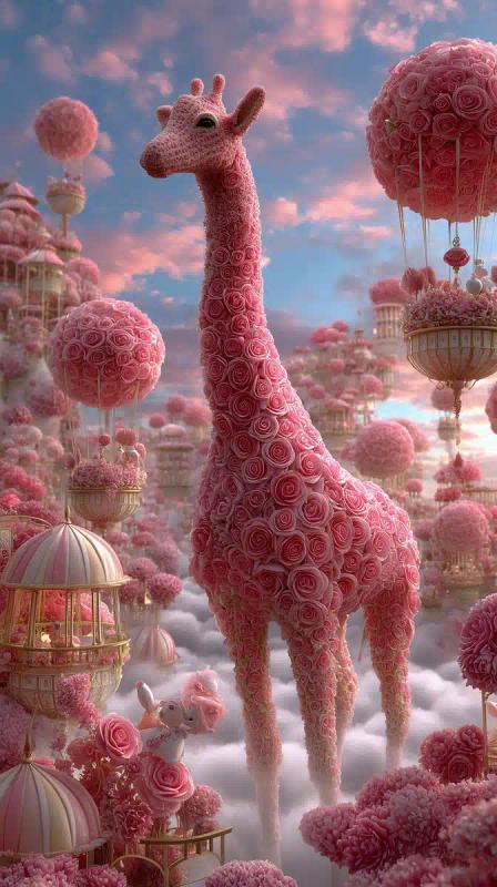 Floral Giraffe at Market