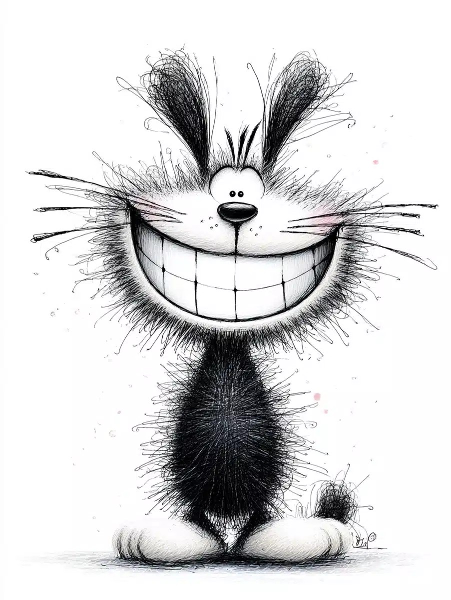 Scribble Cartoon Cat Sketch