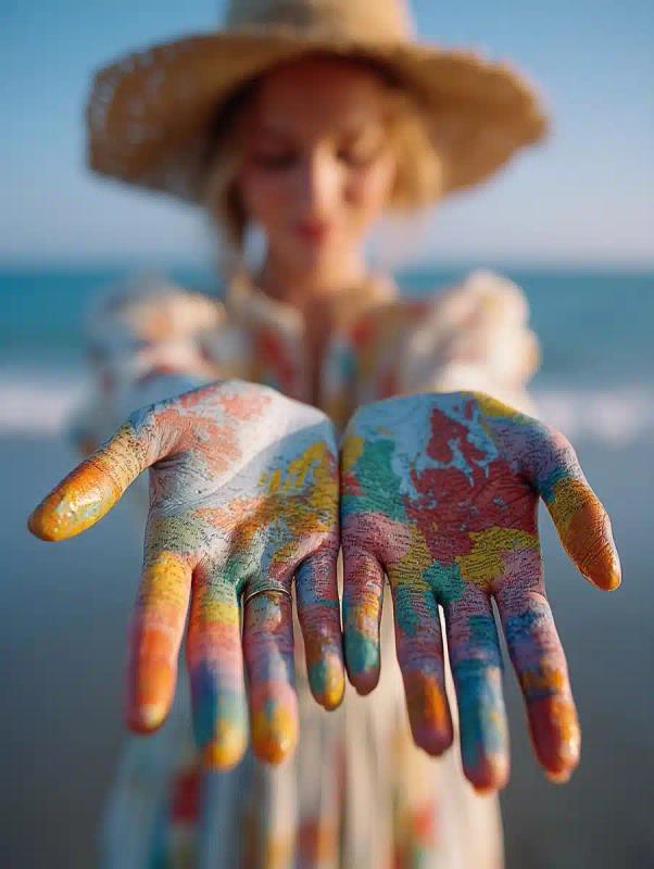 Feminine Hands with Map