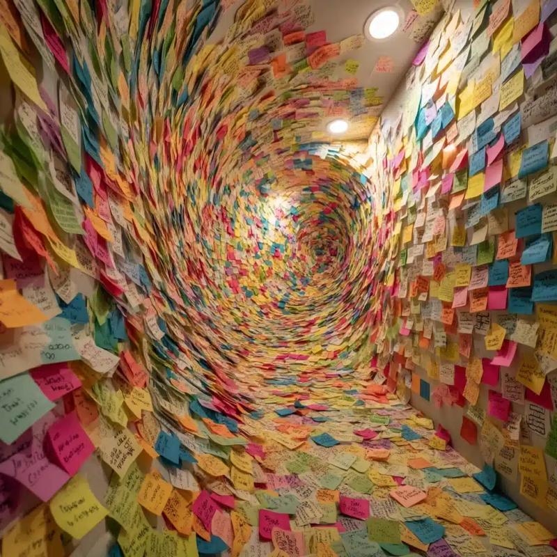 Colorful Sticky Note Tornado