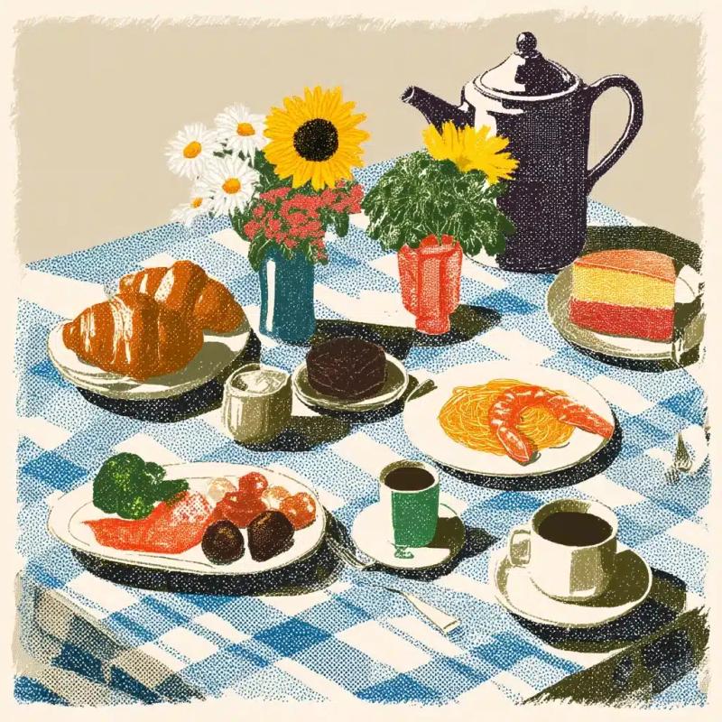 Abstract Cafe Table Sketch