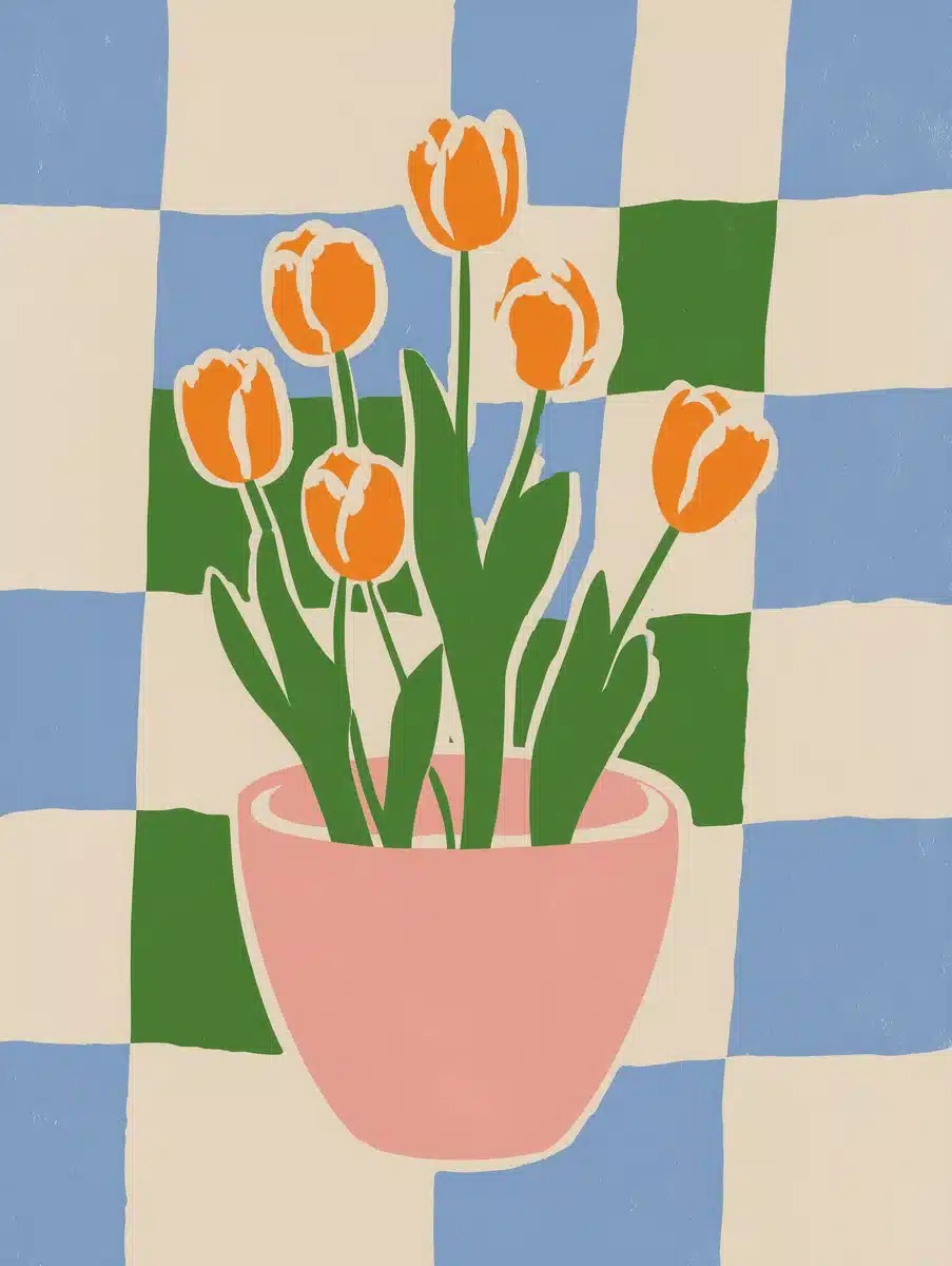 Minimalist Tulips in Pot