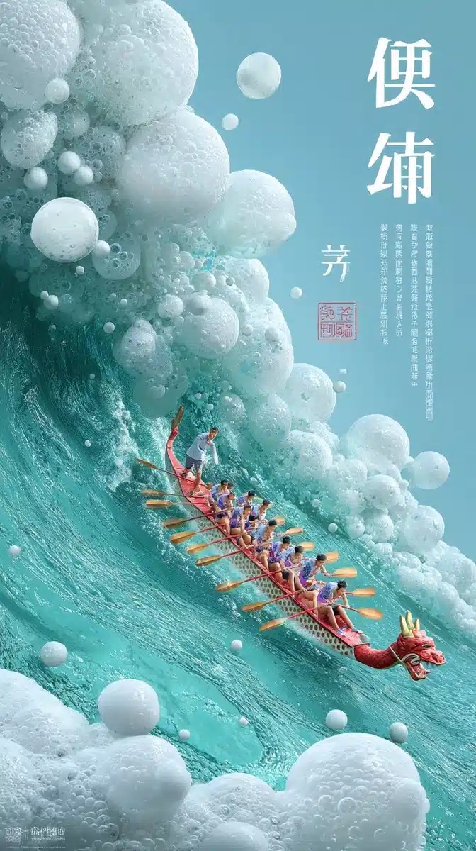 Dragon Boat Splash Illustration