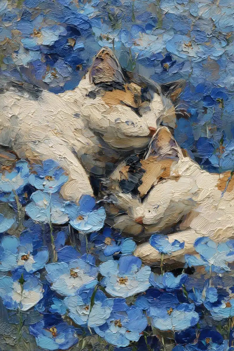 Impasto Calico Folds Landscape