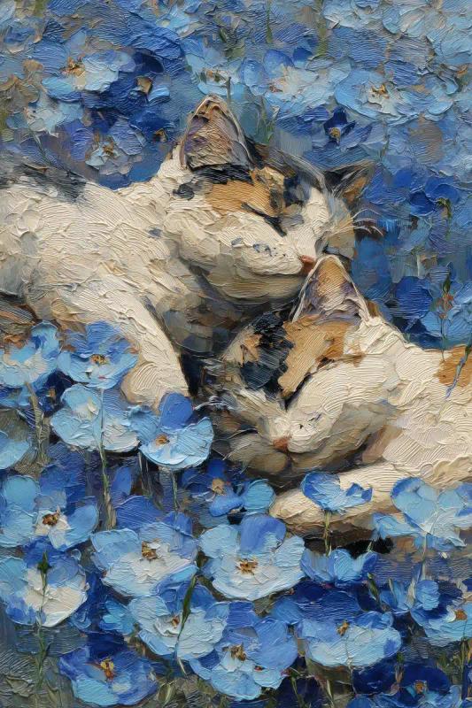 Impasto Calico Folds Landscape