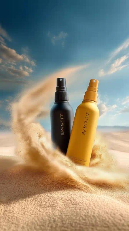 Luxury Beauty Bottles in Desert