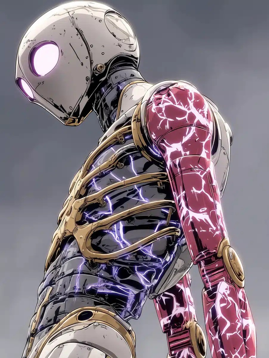 Cyberpunk Humanoid with Glitch Effects