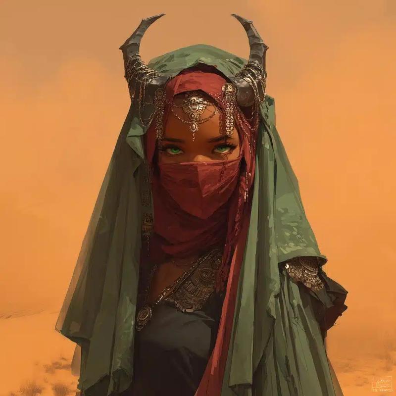 Desert Girl with Dragon Horns