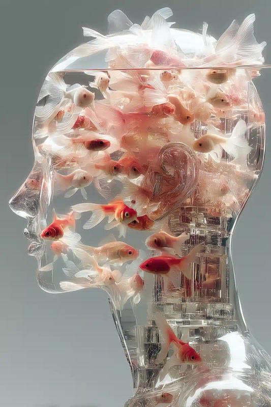 Glass Figure with Goldfish