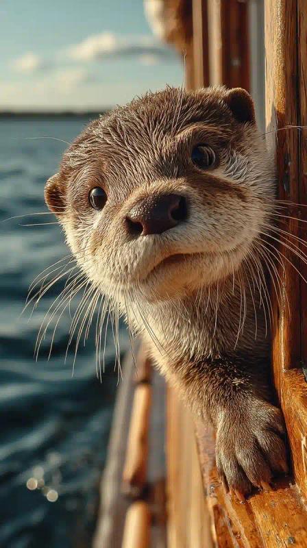 Photorealistic Baby Otter Boat