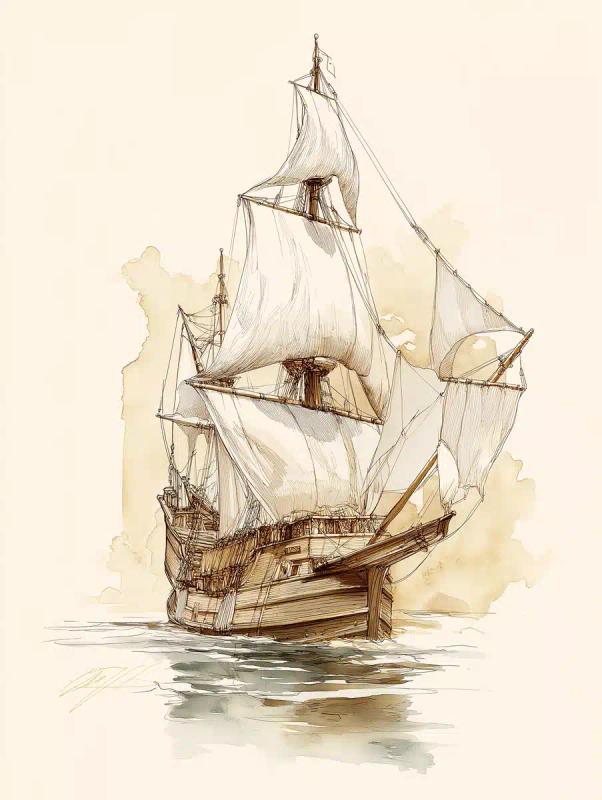 Vintage Drawing of Concepcin
