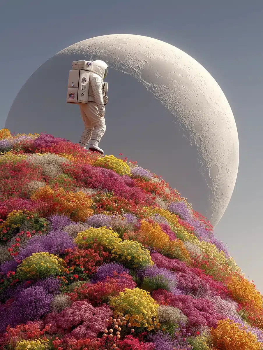 Astronaut on Floral Planet