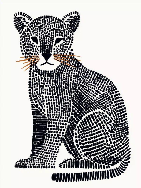 Minimalist Watercolor Jaguar
