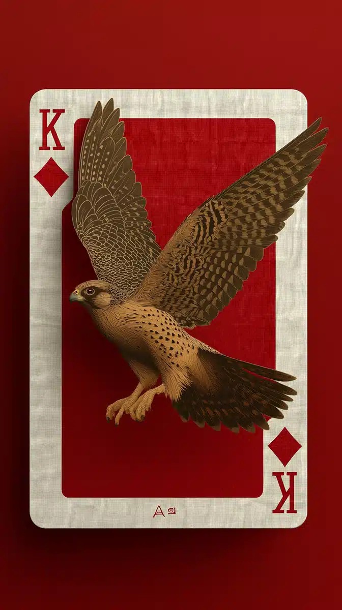 Falcon Emerging from Card