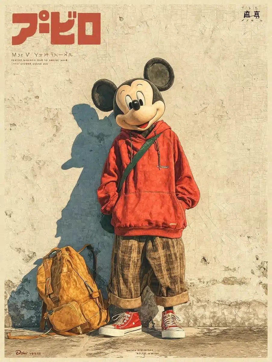 Vintage Manga Poster Mickey Mouse