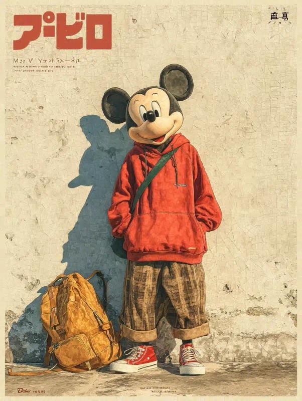 Vintage Manga Poster Mickey Mouse