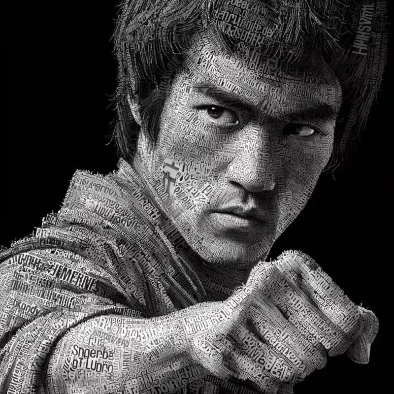 Bruce Lee Word Cloud Portrait