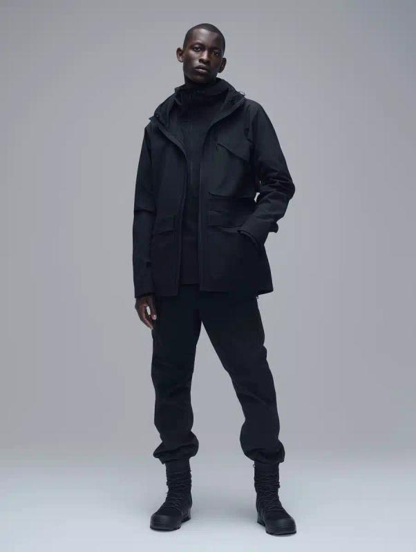Black Model in Issey Miyake