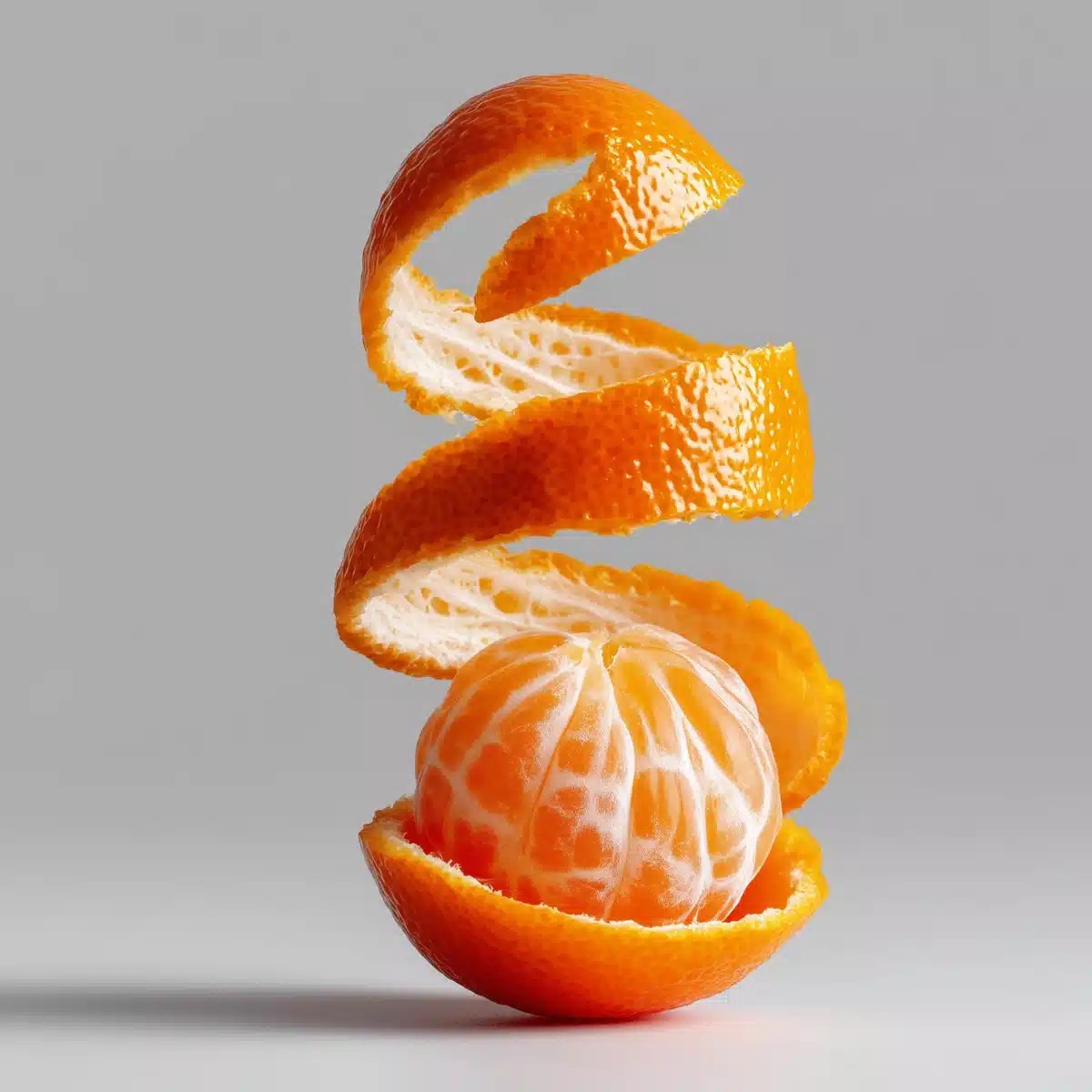 Spiral-Peeled Mandarin Orange