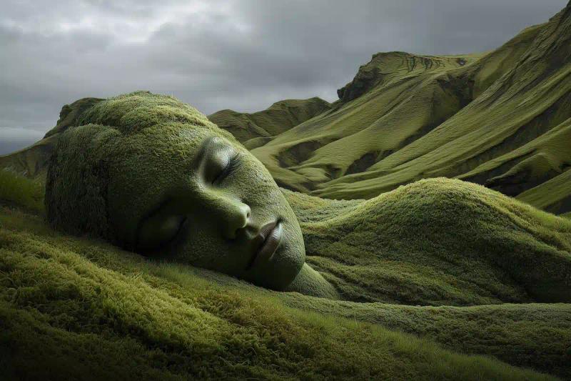 Photorealistic Female Form Hills