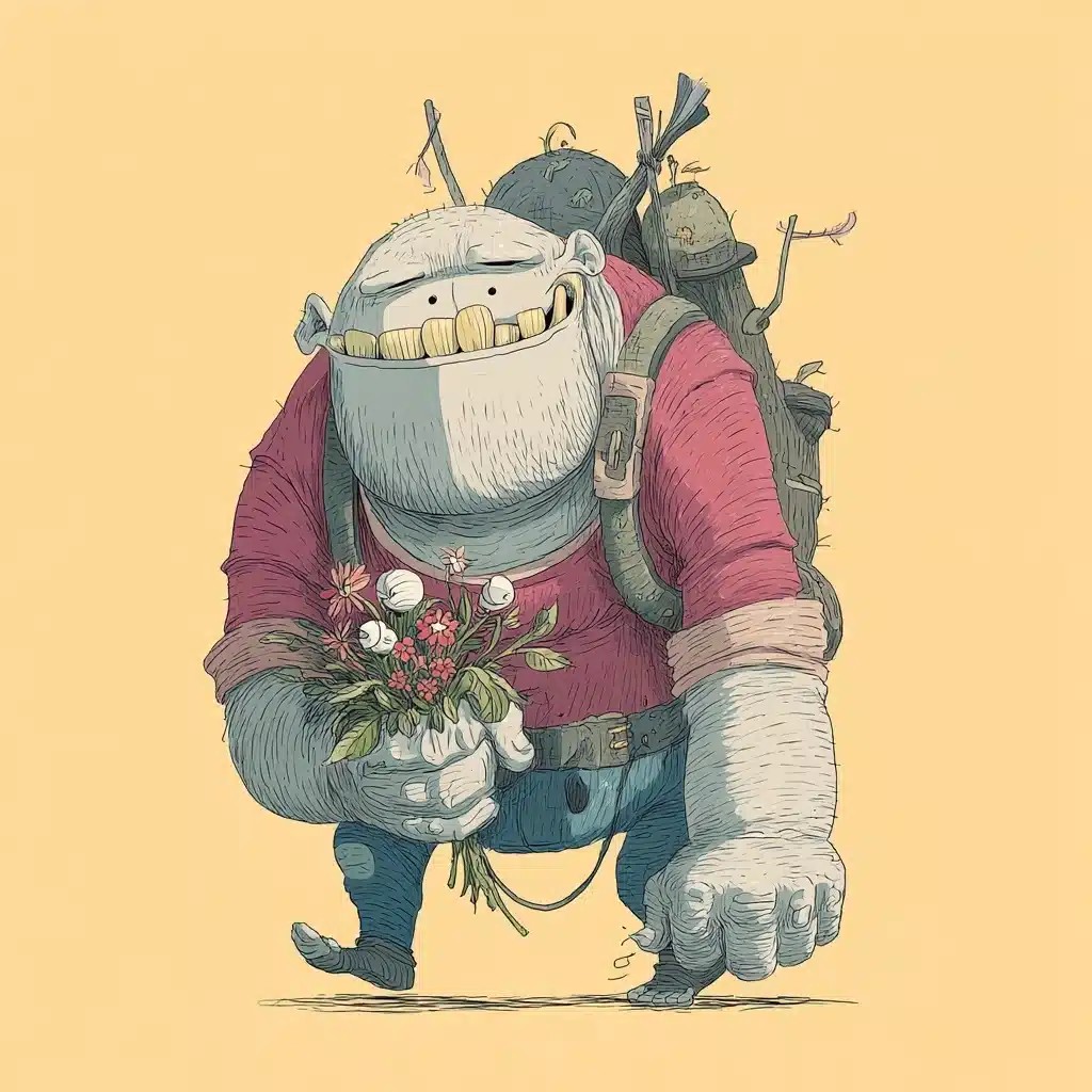 Goofy Ogre with Flowers