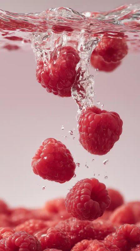 Raspberries with Pink Water