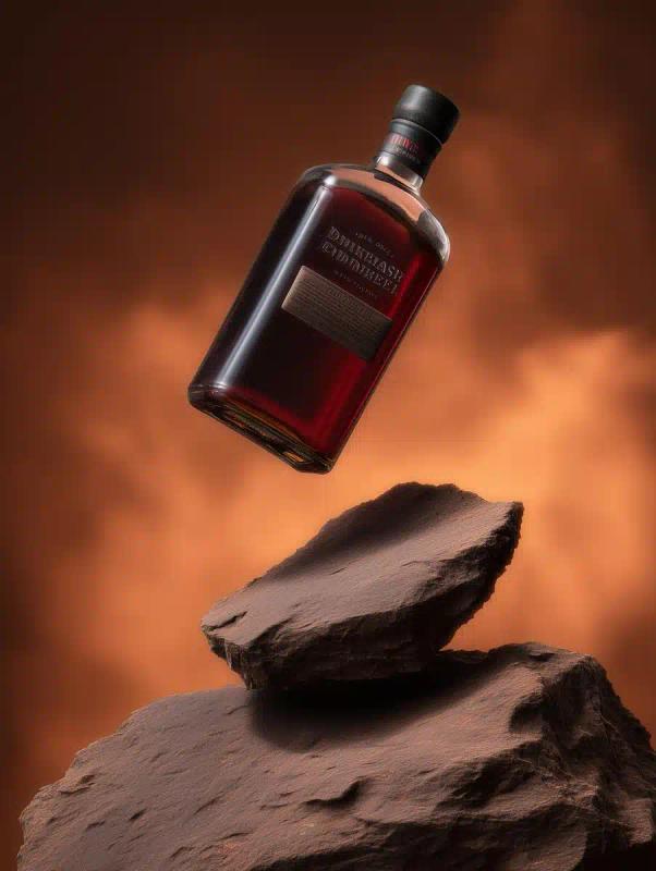 Floating Whiskey Bottle Photography