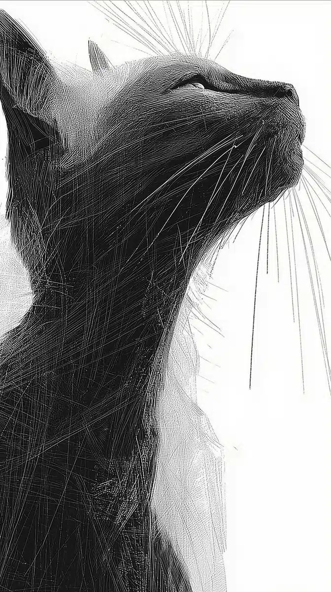 Manga-Style Cat Double Exposure