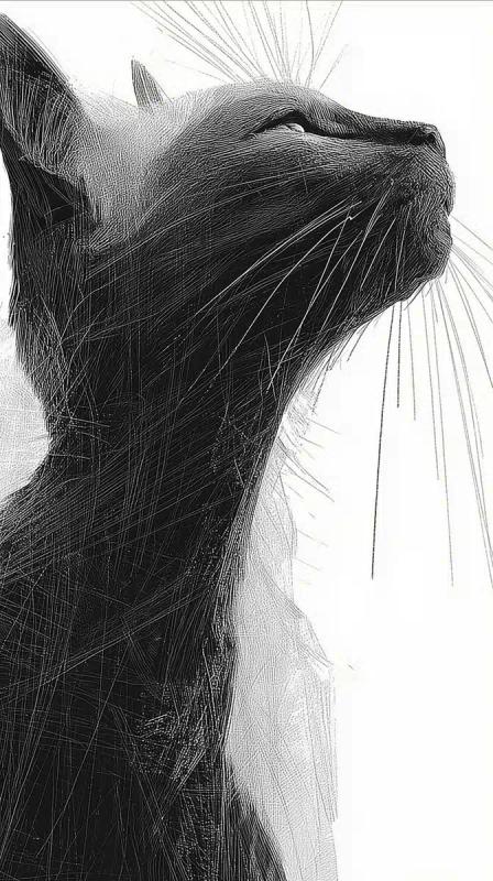 Manga-Style Cat Double Exposure