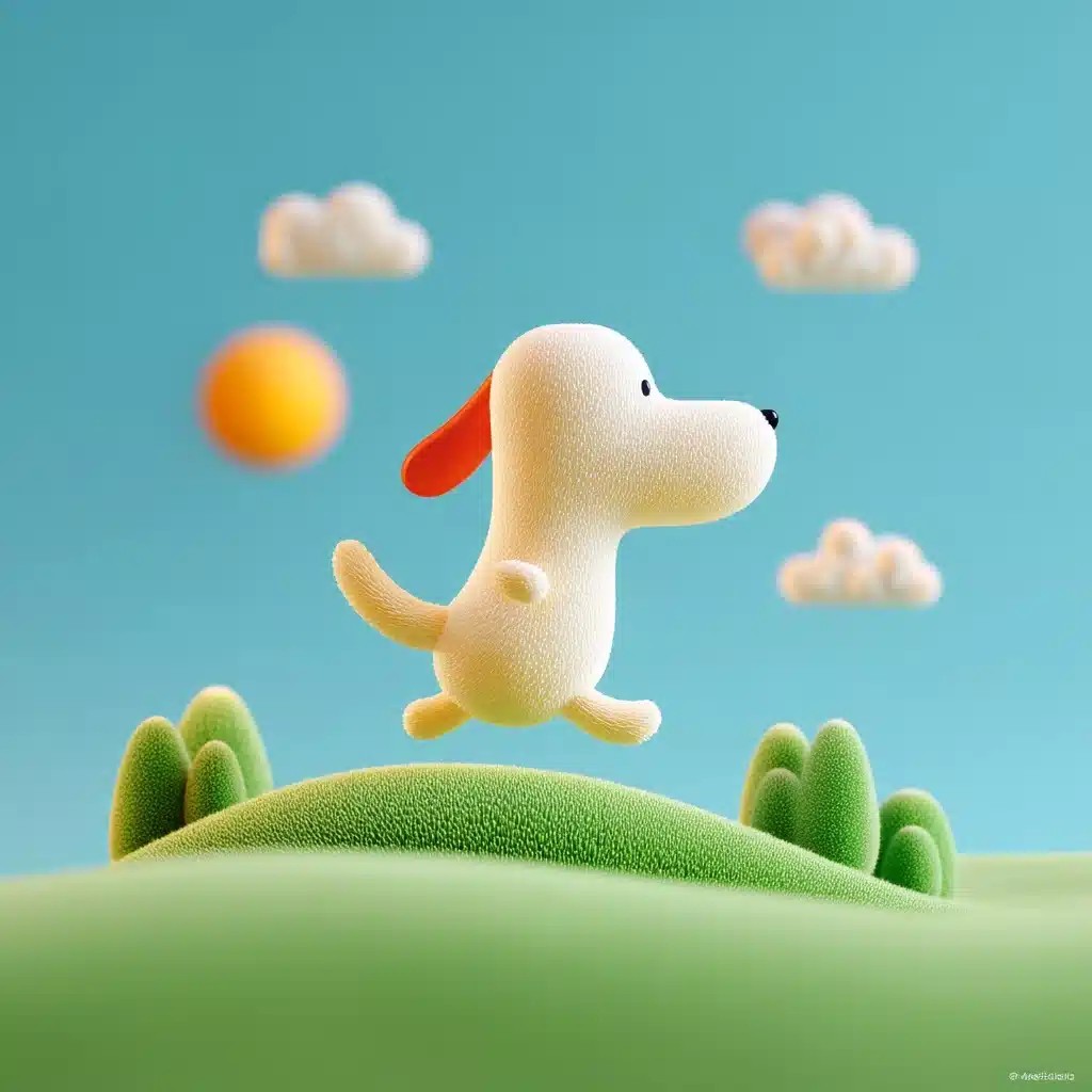 3D Cute Dog Running