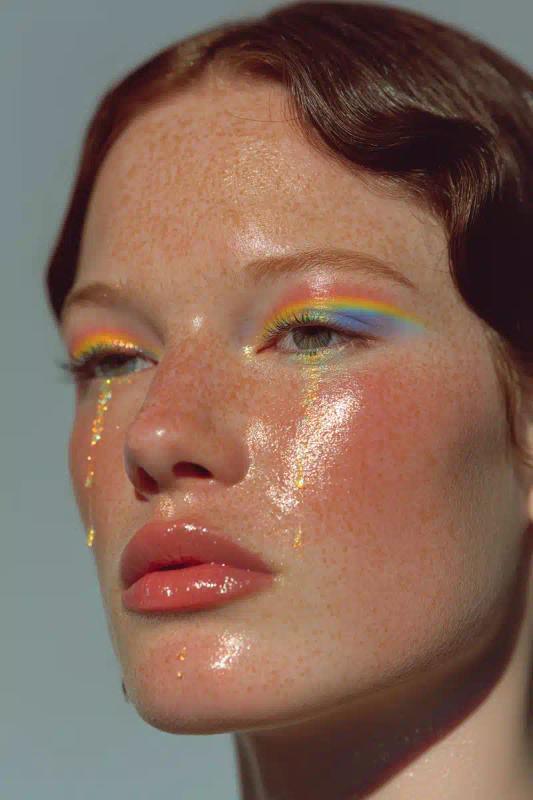 Colorful Liquid Tears Portrait