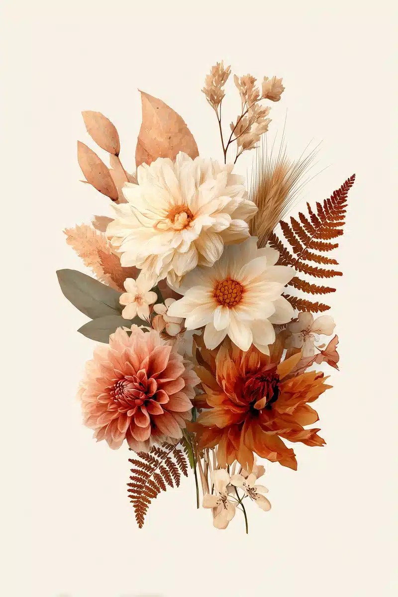 Watercolor Autumn Botanical Bouquet
