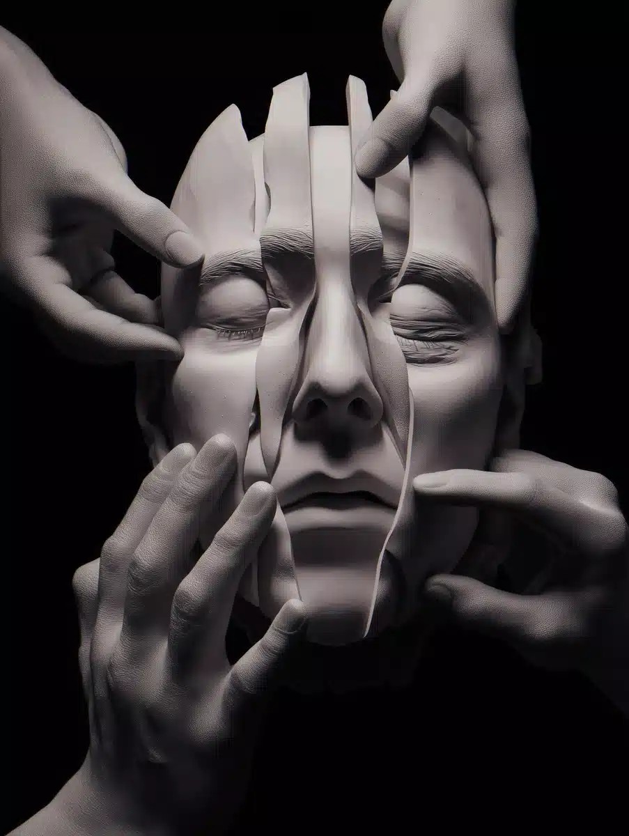 Surreal Faceless Head Sculpture