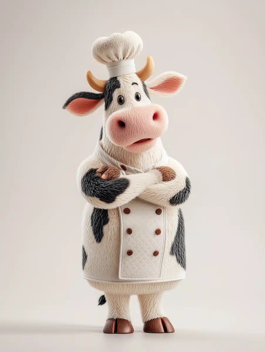 Animated Chef Cow Design