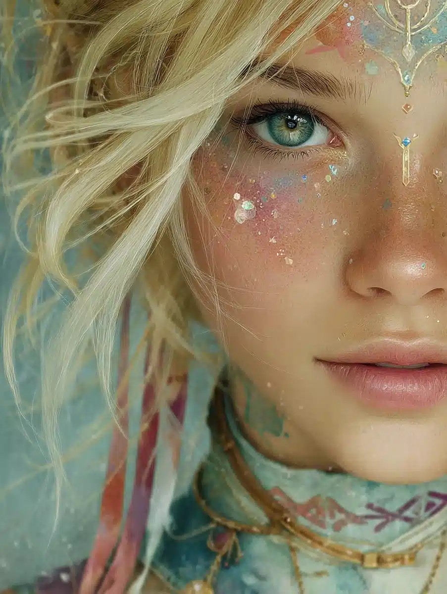 Realistic Girl with Jewelry