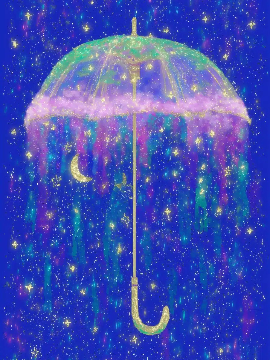 Cosmic Umbrella Fantasy Illustration