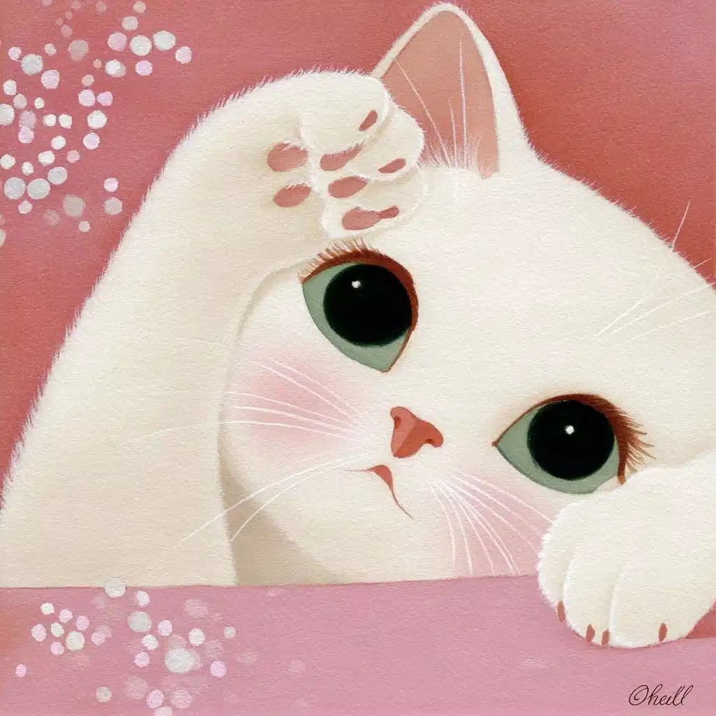 Chaotic Cute Cat Illustration