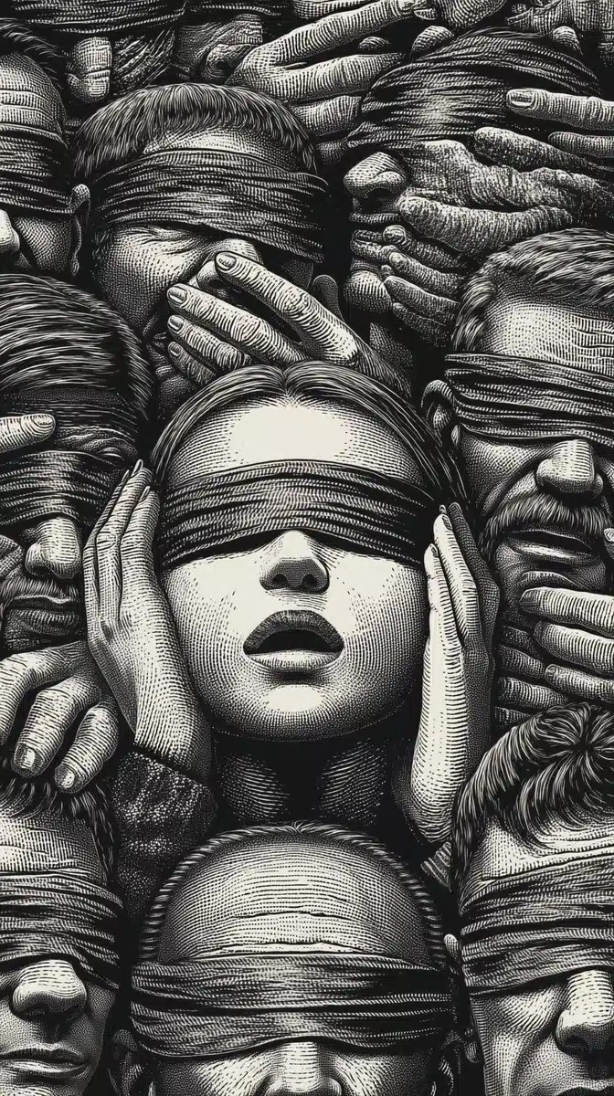 Blindfolded Crowd with Observer
