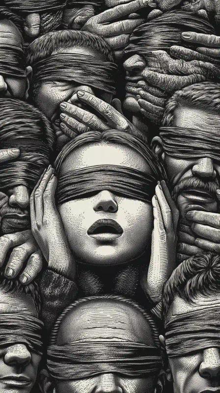 Blindfolded Crowd with Observer
