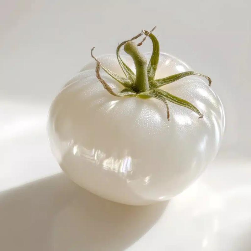 Transparent White Tomato Close-Up