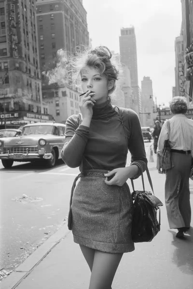 1950s American Woman Walks